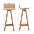 thumbnail image 6 of Weston Home Aleksi Modern Wood 24-inch Swivel Counter Stool, Set of 2, Natural, 6 of 10