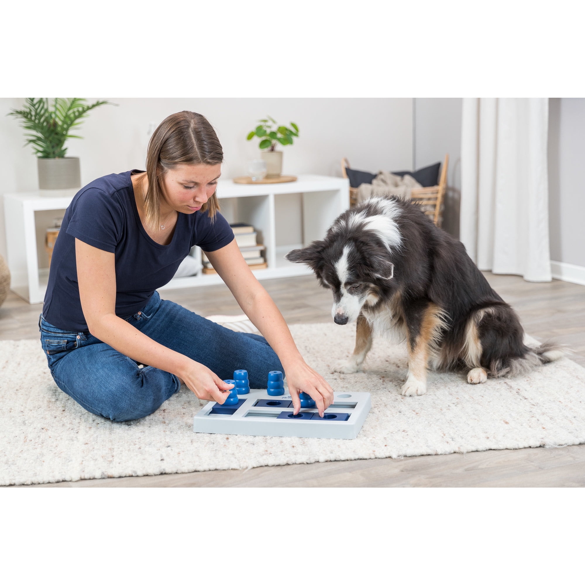 TRIXIE Dog Activity Chess Strategy Game, Level 3, Advanced Dog Puzzle Toy, Treat Dispenser
