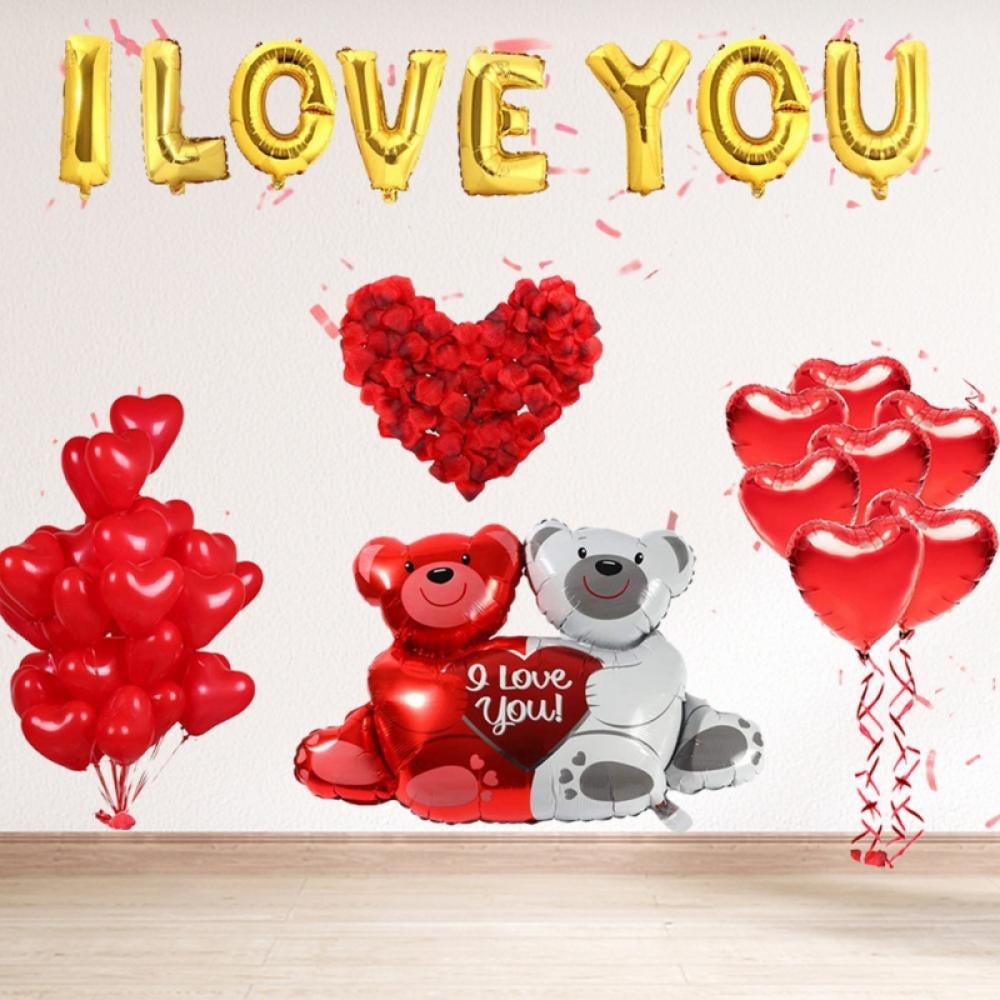 Details about   Red Heart Design Foil Balloon Valentines Engagement Party Supplies Bright Fun 