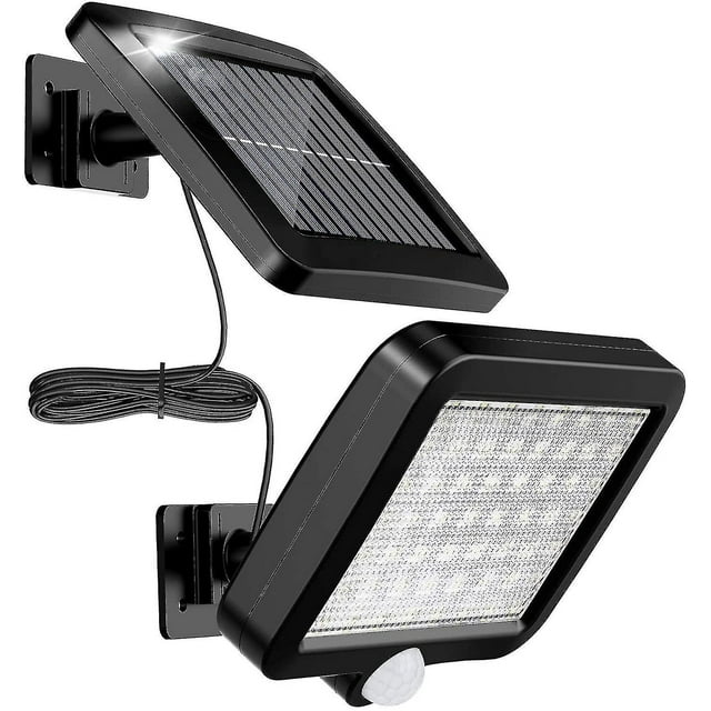 Outdoor Solar Light With Motion Sensor 56 Led, 120 Ip65 Waterproof Solar Garden Light With 5m Cable