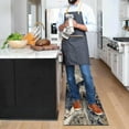 thumbnail image 5 of Modern Abstract Kitchen Mat Set of 2,Modern Farmhouse Kitchen Rugs and Mats Non Skid Washable,Blue Marble Runner Rugs with Rubber Backing for Kitchen Decor and Accessories (17"x47"+17"x30"), 5 of 6