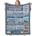 thumbnail image 2 of LHSHID Personalized Custom Name Message Text Blanket from Dad & Mom to My Beautiful Daughter I Love You to The Moon and Back Throw Blanket, 2 of 5