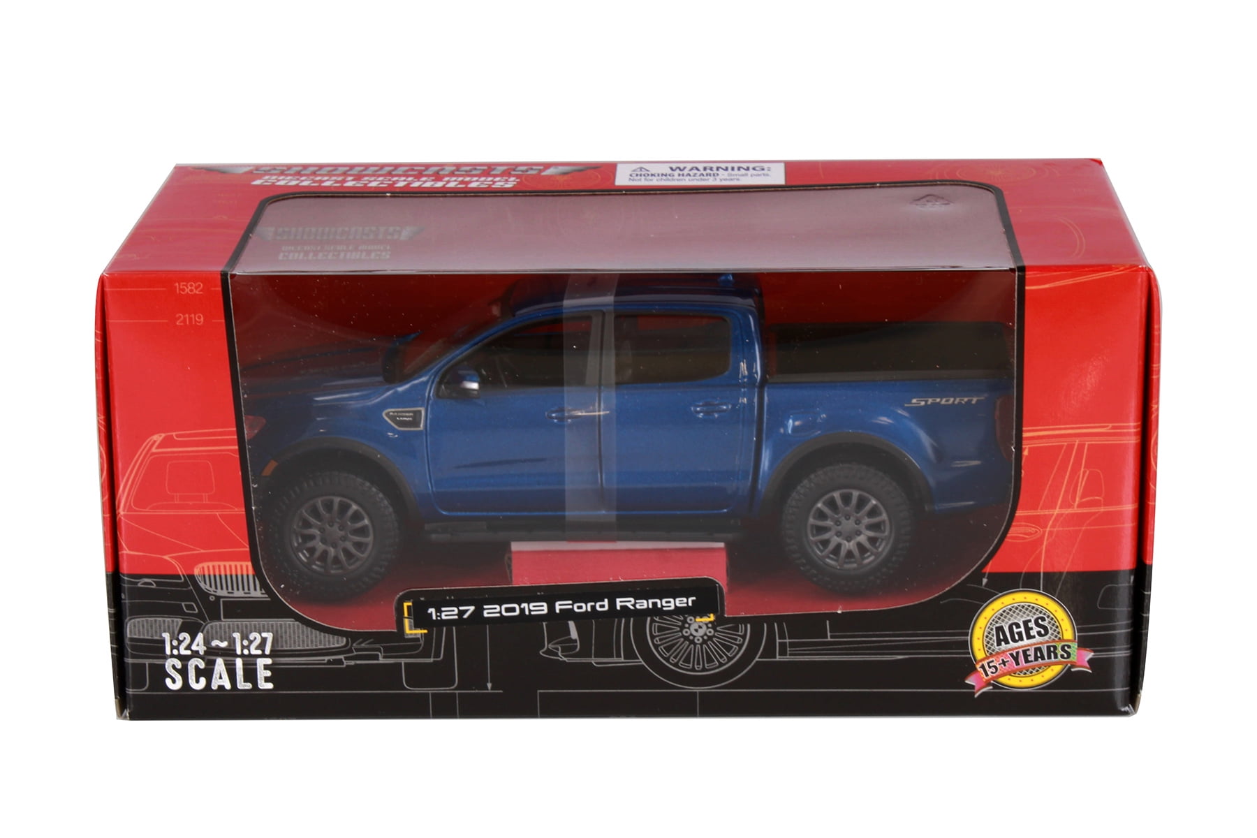 2019 Ford Ranger, Pickup Truck Blue - Showcasts 38521BU - 1/27 Scale Diecast Model Car