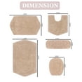 thumbnail image 6 of Home Weavers Waterford Collection 100% Cotton Non-Slip Bathroom Rug Set Machine Washable Bathroom Rug, Bath Rug, U Shaped Contour, Lid Cover, Toilet Tank Cover, Linen Color 5 Piece Bath Rug set, 6 of 8