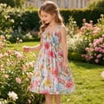 thumbnail image 5 of Rvasteizo Dress for Girls Print Sleeveless Round Neck Dress Adjustable Strap Floral Print Matched with Handbag for 1-11 Years Summer Set, 5 of 5