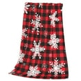 thumbnail image 3 of Bingfone Snowflakes On A Buffalo Plaid Christmas Print Flannel Fleece Blanket Throw Blanket For Bed,Sofa,Couch,Travel,Camping(60"X50"), 3 of 9