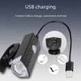 thumbnail image 4 of Luz de bicicleta con carga USB, iluminación para conducción nocturna, luz delantera y trasera de bicicleta de montaña ensamblada, juego de advertencia, 4 of 4