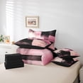 thumbnail image 5 of Homewish Vintage Artwork Adult Twin Bedding Sets 7-Piece, Black Pink Square Abstract Bedding Comforter Set, Fashion Oil Printing Reversible Sheet Sets, Microfiber Bedroom Decor, 5 of 7