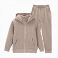 thumbnail image 4 of UAYOTSE Little Girls Solid Zip Up Hoodie Pocket Jogger Pants 2Pcs Casual Tracksuit Outfit Set,Sizes 7-8 Years, 4 of 9