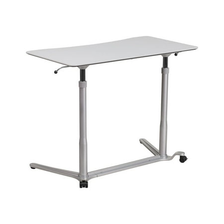 Offex Contemporary Light Grey Metal 37 5 Inch Sit Down Stand Up Offex Contemporary Light Grey Metal 37 5 Inch Sit Down Stand Up Computer Desk