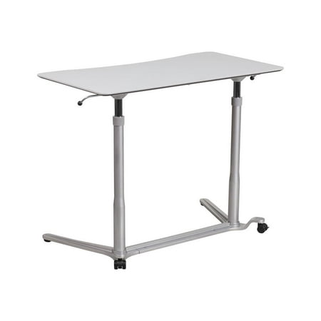 Offex  Contemporary Light Grey Metal 37.5-inch Sit-Down Stand-Up Computer
