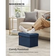 thumbnail image 2 of Reposapiés plegable Storage Ottoman SONGMICS, 31 x 41 x 31 cm, color azul, 2 of 7