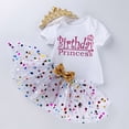 thumbnail image 5 of RTKFRFLM Baby Girls 3-Piece First Birthday Outfit Short Sleeve Graphic Romper with Tutu Skirt and Matching Headband Cute Princess Party Dress Set for Ages 3-24 Months, 5 of 5