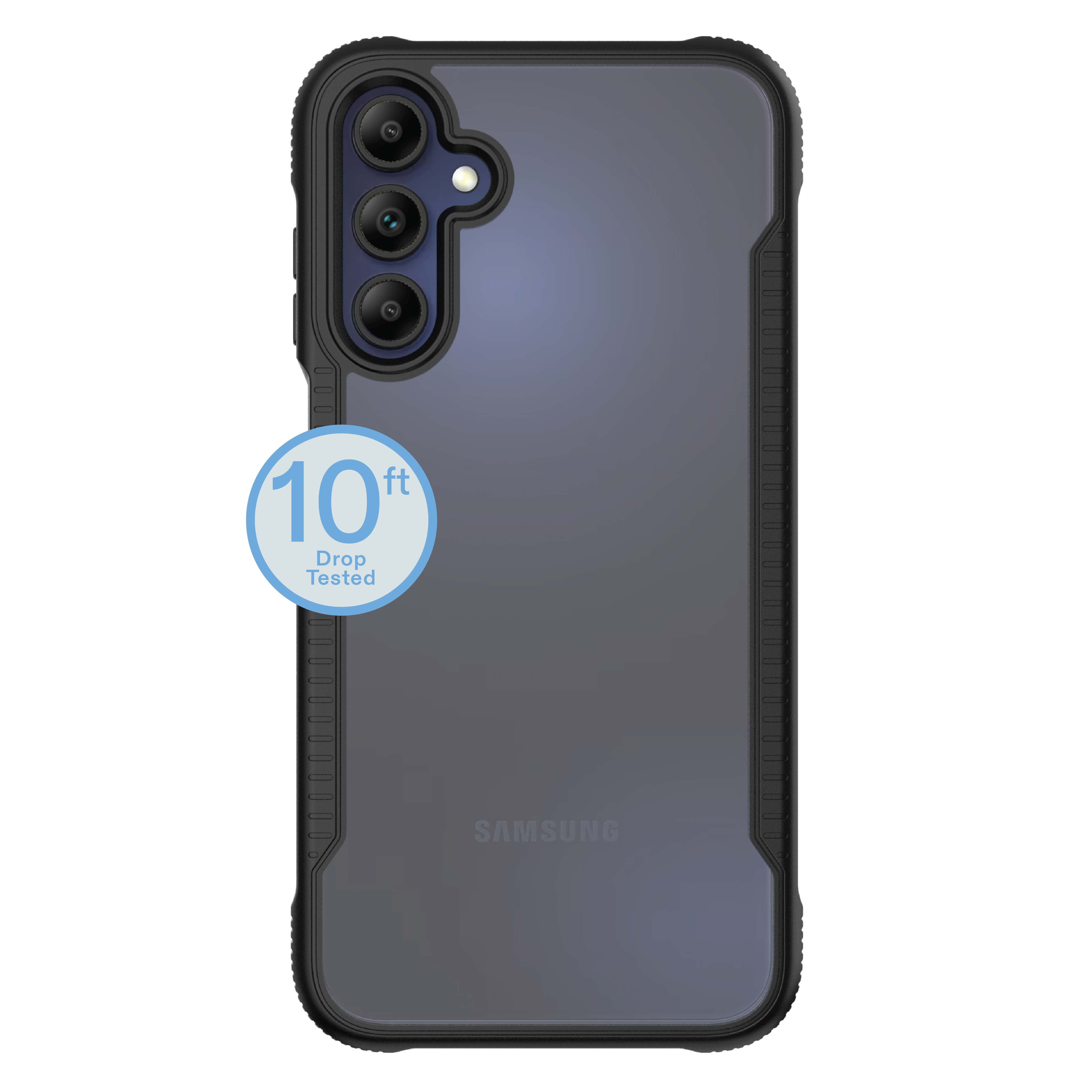 onn Dual-Layer Phone Case for Samsung Galaxy A15 5G - Black/Clear