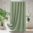 thumbnail image 4 of Inosoo Waffle Textured Shower Curtain, 72"W x 84"L Heavy Duty Tall Fabric Shower Curtains for Bathroom, Long Large Hotel Spa Luxury Cloth Bath Curtain, Sage Green, 4 of 12