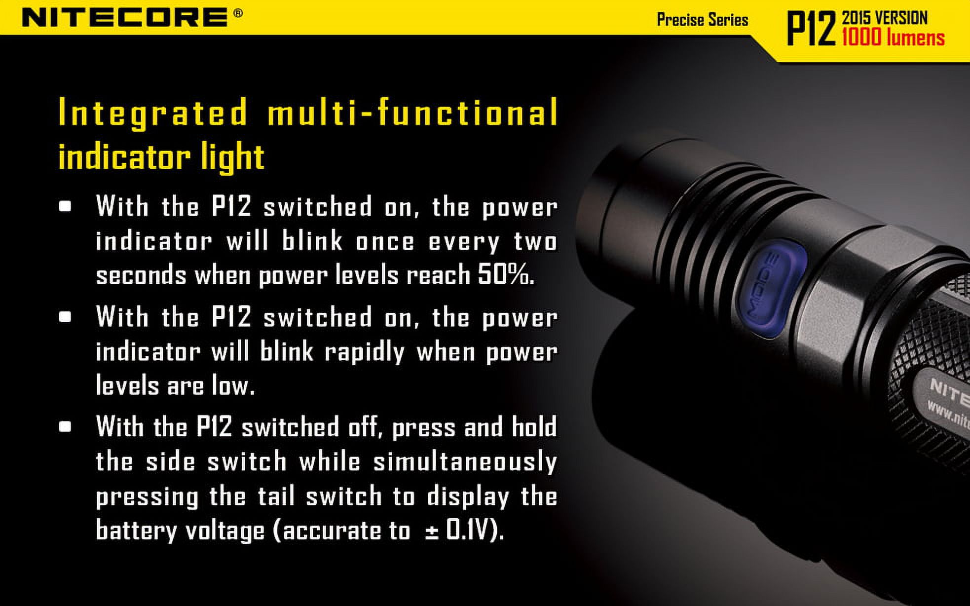 Nitecore P12 2015 Edition LED Flashlight w/ NL183 Battery ＆ 2 Premium CR123A Batteries並行輸入