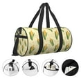 thumbnail image 5 of Xecao Yellow Corn print Round Travel Duffel Bag is a foldable gym bag with an inner pocket, perfect for travel sports, 5 of 8