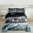 thumbnail image 2 of Manfei Boys Ski Queen Comforter Set, Nature Snow Mountain Bedding Sets, Extreme Sports Themed Bedding Comforter Set, Lightweight Room Decor Reversible 3 Pieces, 2 of 8