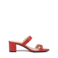 thumbnail image 5 of BURUDANI Women's Chunky Heel Sandals Two Strap Open Toe Low Block Dress Pumps Shoes RED/PU Size 11, 5 of 9
