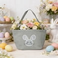 thumbnail image 3 of Easter Bunny Basket for Kids,Cute Blue Canvas Tote Bag with Rabbit Embroidery,Reusable Egg Hunt Bucket with Handle,Spring Gift Bag for Easter Party Favors,Candy Storage & Home Decor, 3 of 5