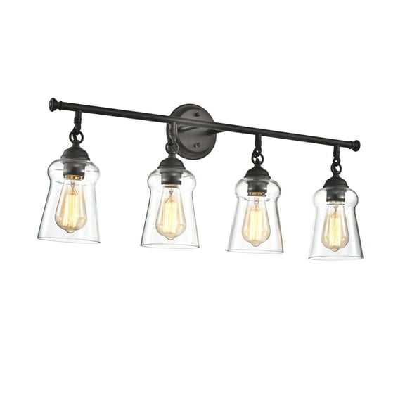 CHLOE Cheryl Contemporary 4 Light Rubbed Bronze Bath Vanity Fixture 30" Width