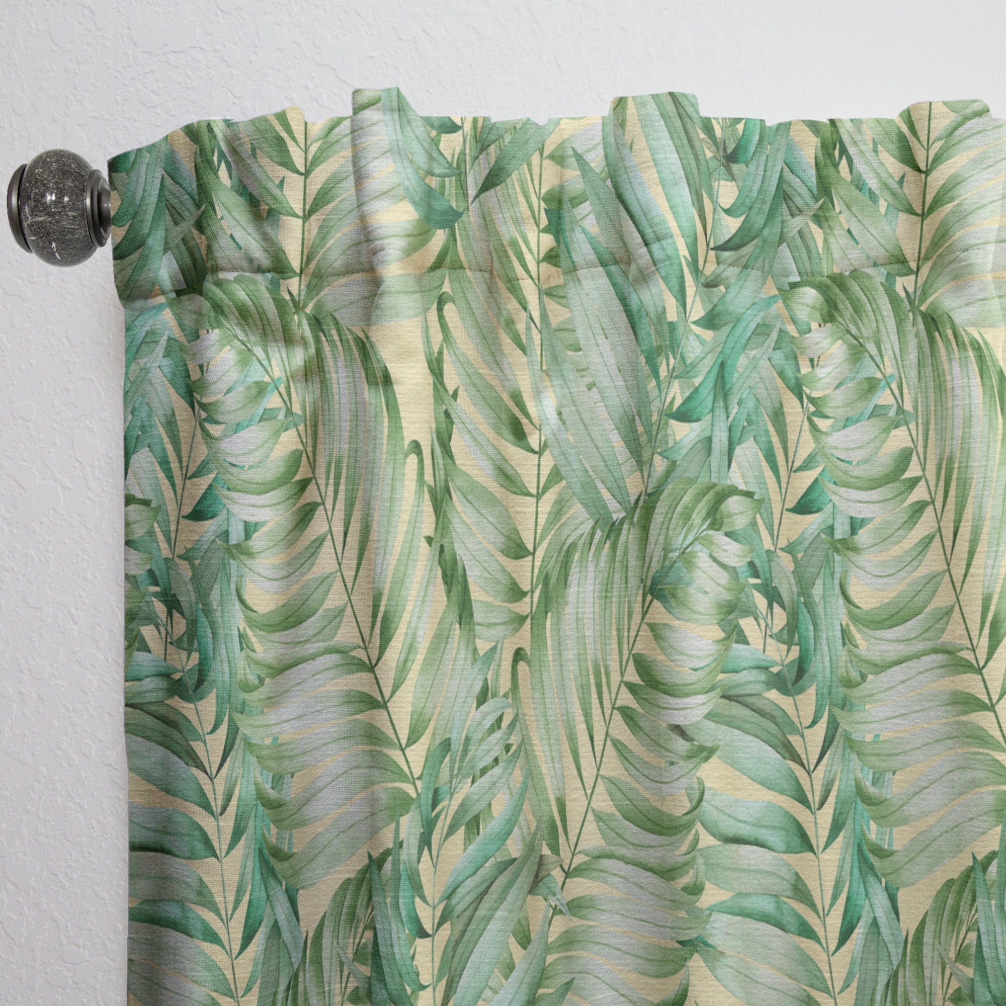 Designart 'Retro Tropical Foliage I' Mid-Century Modern Curtain Panel