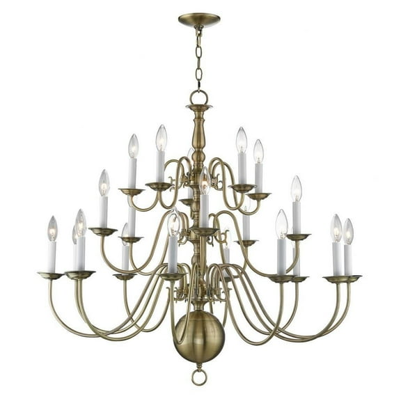 Traditional Twenty Light Chandelier-Antique Brass Finish Bailey Street Home 218-Bel-2513243