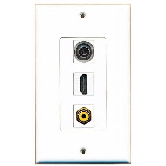 RiteAV - 1 Port HDMI 1 RCA Yellow 1 3.5mm Wall Plate Decorative