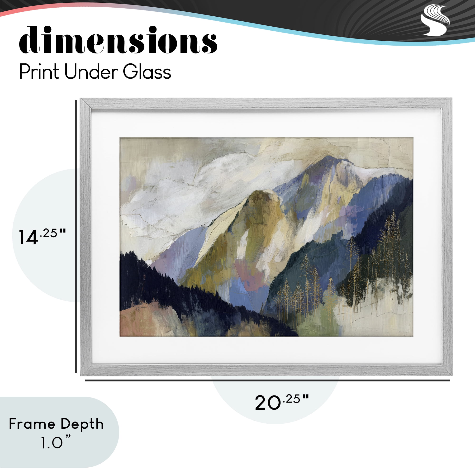 Stupell Industries Mountain Forest Landscape Gray Framed Print Under Glass, design by Chromatic Storm Studio