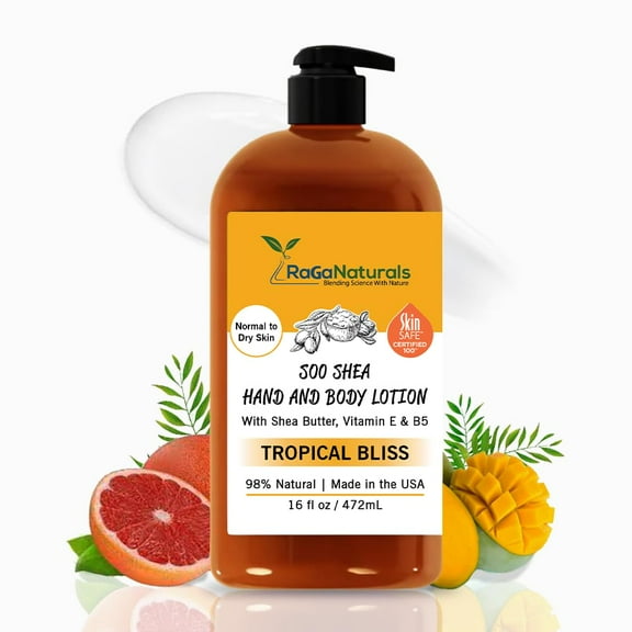 RaGaNaturals Tropical Mango Lotion - Non Toxic, Vegan, & Natural Lotion for Dry Skin, 16 fl oz
