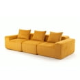 thumbnail image 5 of Demi Bonn 111" Modular Sectional Sofa Couchesk, Corduroy 3 Seat Couch Memory Foam Couches for Living Room, Cloud Couch, Orange, 5 of 13