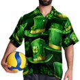 thumbnail image 4 of Saint Patrick's Day Men's Short Sleeve Spread Collar Tops, Casual Button Down Shirts, Printed Summer Beach Shirts, Unisex, 4 of 6