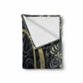 thumbnail image 2 of Number Soft Flannel Fleece Throw Blanket, 0 Surrounded by Classic Damask Victorian Shabby Floral Pattern, Cozy Plush for Indoor and Outdoor Use, 50" x 60", Dark Blue Grey Yellow, by Ambesonne, 2 of 6