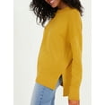 thumbnail image 6 of Time and Tru Women's Crewneck Sweatshirt with High-Low Hem, 2-Pack, Sizes XS-XXXL, 6 of 7