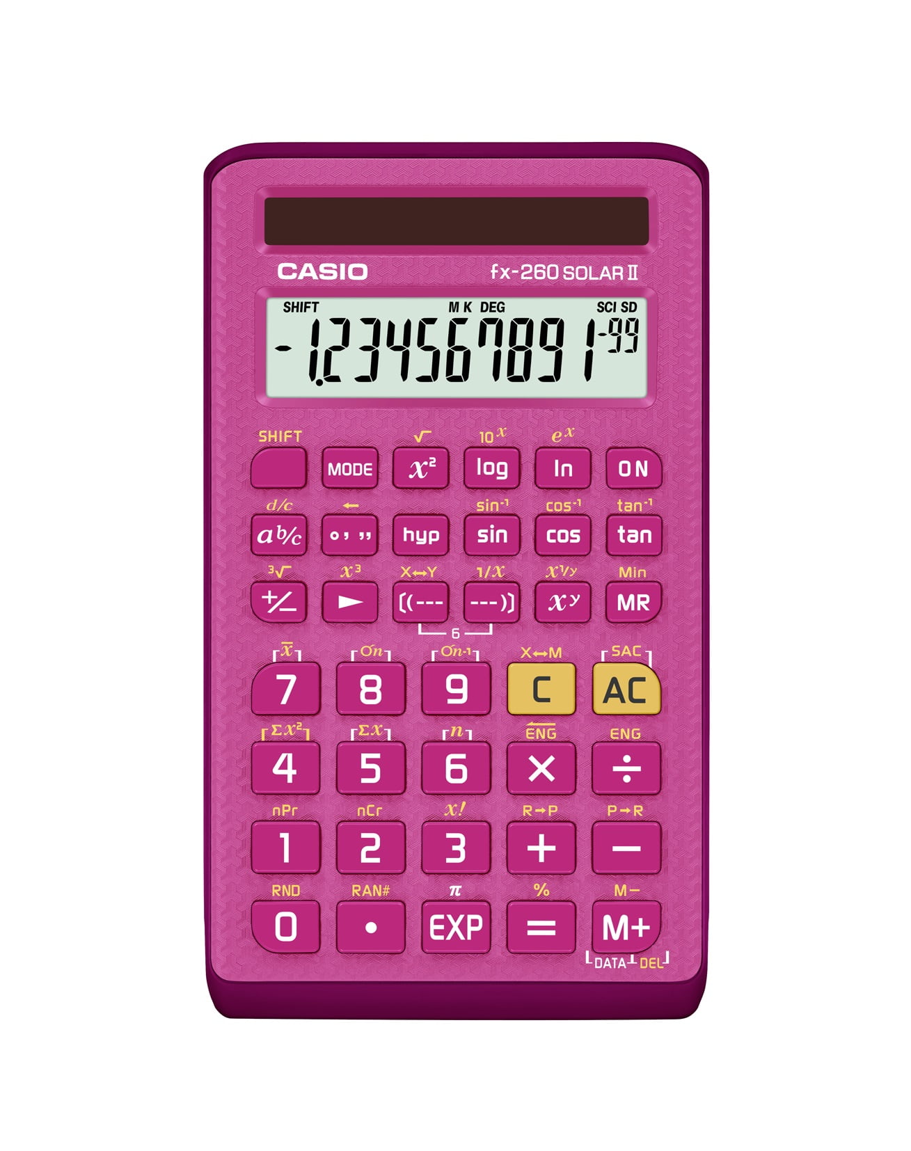 Skat Skole lærer derefter Casio FX-260 SOLARII-PK Scientific Calculator, 10-Digit Display, Pink -  Walmart.com
