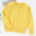 thumbnail image 2 of Gibobby Girl's Knit Cardigan Long Sleeve Winter Heart Colorful Rainbow Button Up Sweater Coat for Kids Girl,Yellow,11-12 Years, 2 of 5