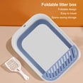thumbnail image 4 of Kitten Litter Box, Foldable Kitten Toilet Easy Cleaning Splash Proof Portable Elevated Design Waterproof Semi Enclosed  for Small Pets for Indoor for Cats Blue,Grey,Pink, 4 of 7