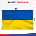 thumbnail image 3 of Super Tough Ukraine Flag 3ft x 5ft Sewn Oxford Polyester Similar To US Nylon | Perfect Size To Display Largely with Flagpole in Both Indoors & Outdoors | Finished with A Sturdy Header & Brass Grommet, 3 of 7