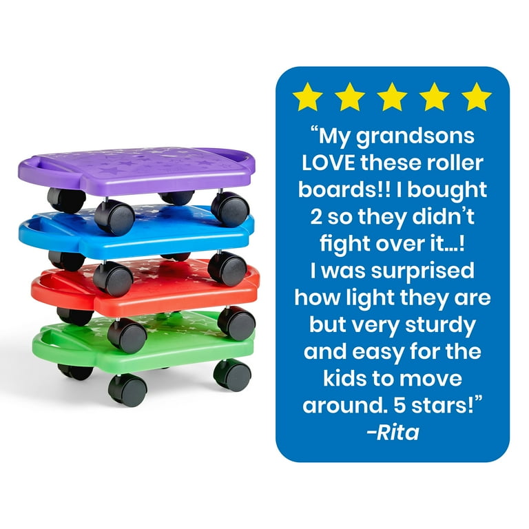 hand2mind Indoor Scooter Board for Kids with Safety Handles Ride