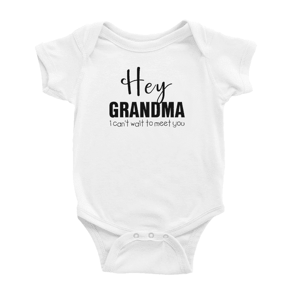 Hey Grandma I Can't Wait To Meet You Cute Baby Jumpsuits Newborn ClothesBoy Girl Unisex