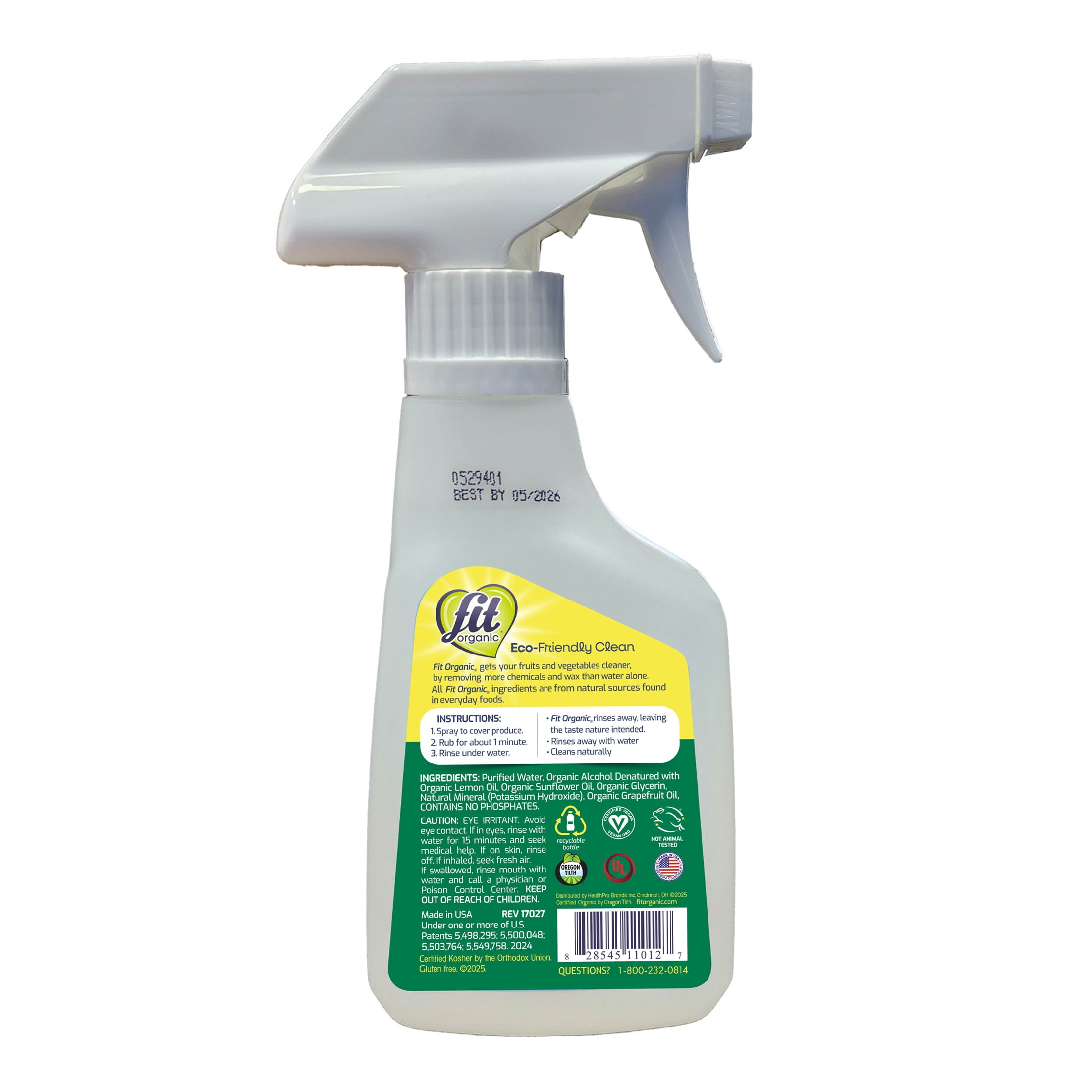 Fit Organic Produce Wash, 12 oz Spray