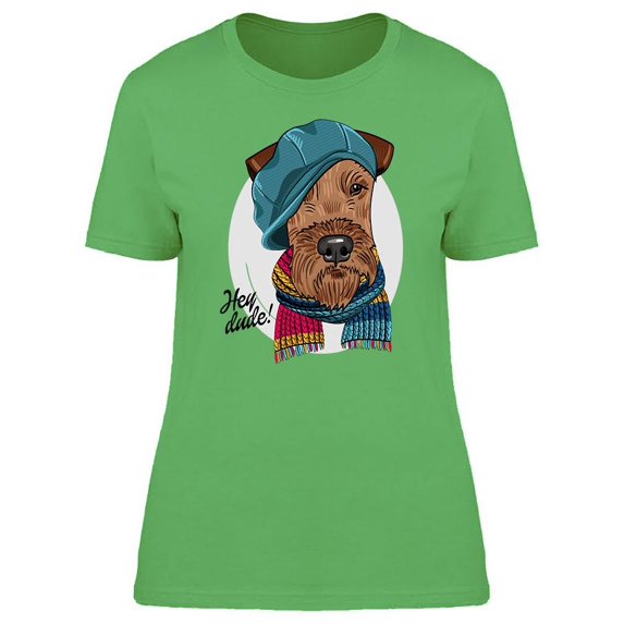 Cute Schnauzer Dog With Cap Tee Women's -Image by Shutterstock