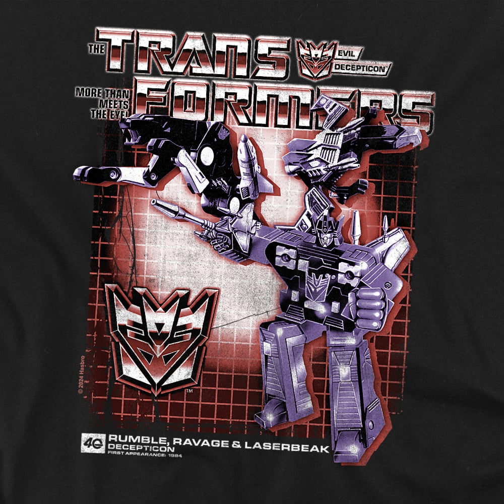 Transformers 40Th Anniversary T-Shirt Rumble, Ravage, Laserbeak Box Unisex Graphic Tee for Men & Women