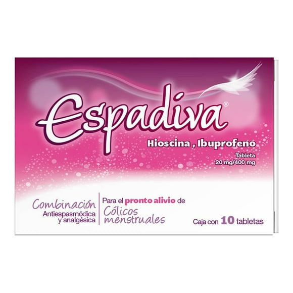 Espadiva Hioscina 20 mg / Ibuprofeno 400 mg 10 tabletas
