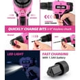 thumbnail image 4 of 147-Piece Pink Tool Kit with 12V Cordless Drill, LED Light, Type-C Charging for Home, 4 of 6