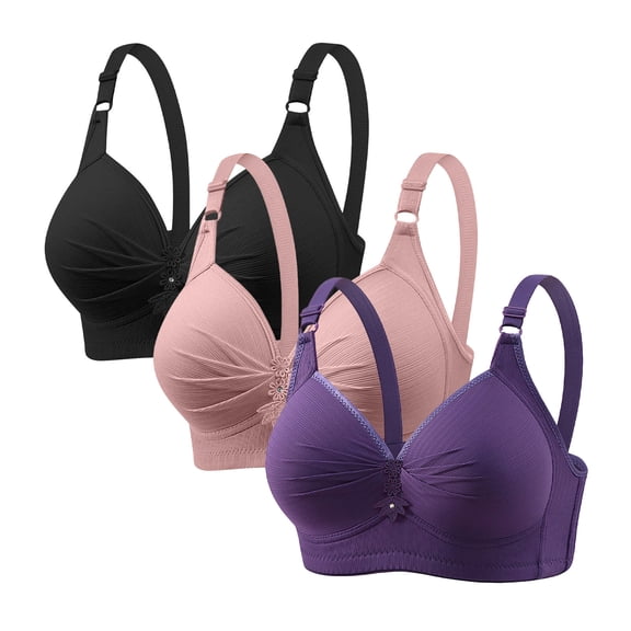 Blmnix Push Up Women Bras No Underwire Plus Size Bras Bralette Pink Bralette Standard Straps Comfortable Bras for Women