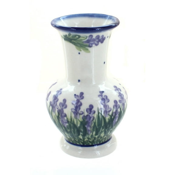 Blue Rose Polish Pottery Indoor Tabletop Lavender Fields Medium Vase