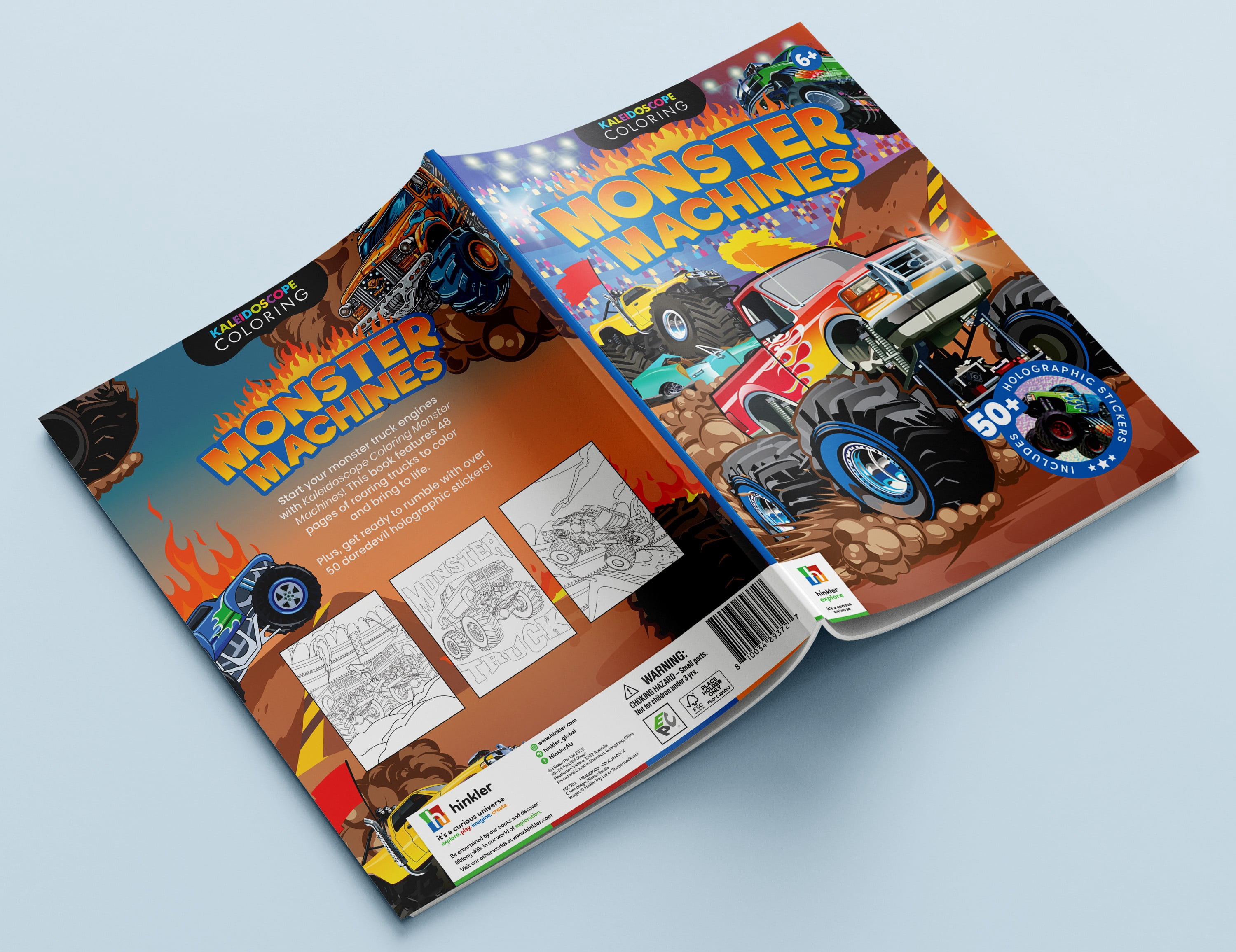 Hinkler Kaleidoscope Monster Machines Activity Book for Kids Ages 6 and up