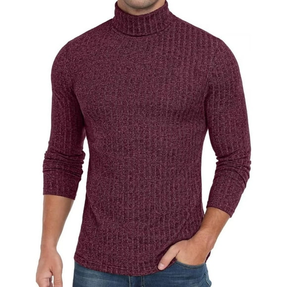 Ediodpoh Mens Crew Neck Sweater Autumn and Winter New Casual Pullover Sweater T-Shirts for Men Red S
