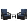thumbnail image 1 of Maybelle Ensemble de 3 Pcs de Chaises de Patio Pivotantes en Rotin avec Petite Table, 1 of 9